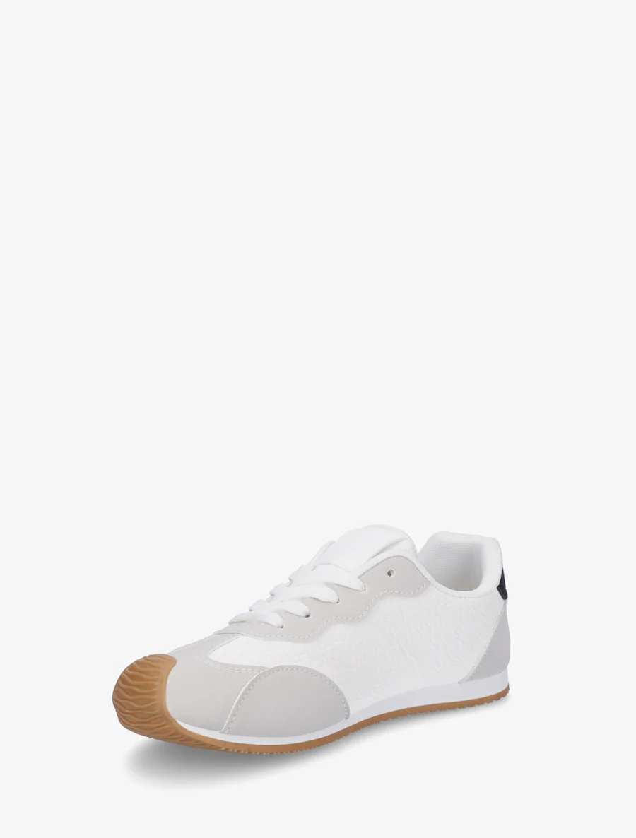 Sneakers met nubuck-effect textuur. - Wit - Image 3