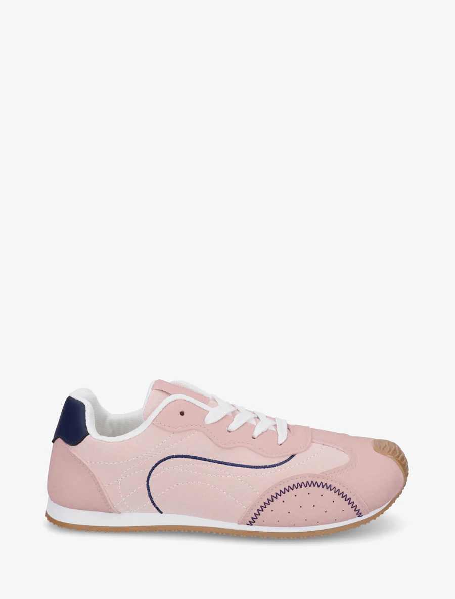 Sneakers met nubuck-effect textuur. - Roos