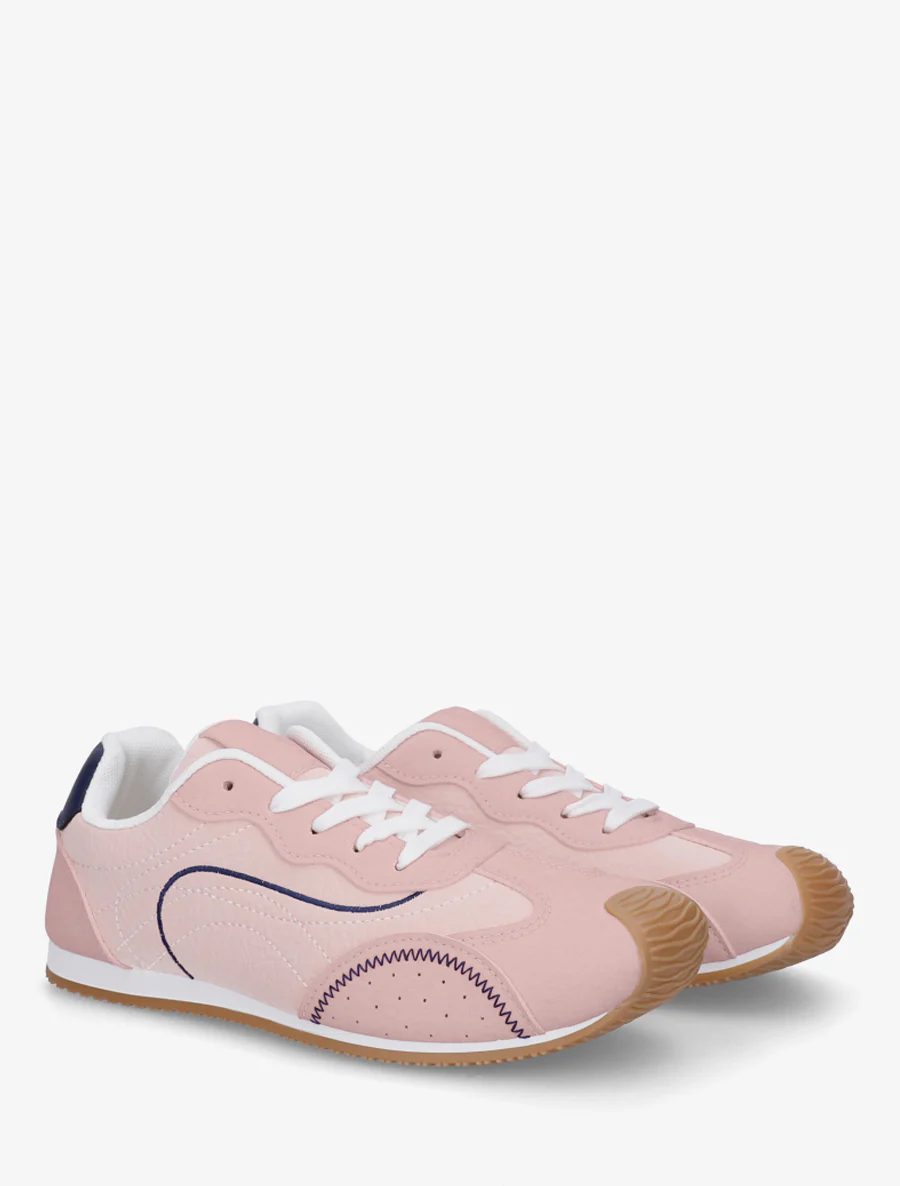 Sneakers met nubuck-effect textuur. - Roos - Image 4