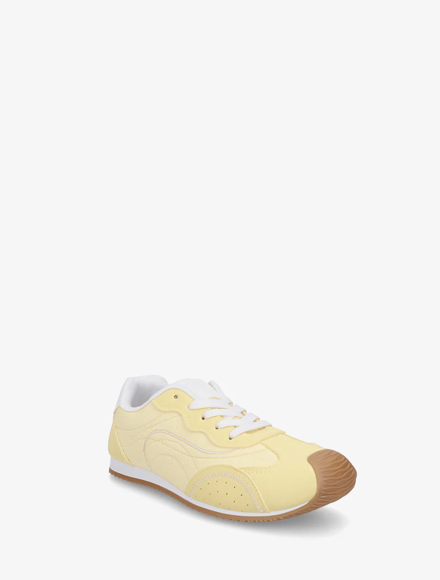 Sneakers met nubuck-effect textuur. - Geel - Image 2