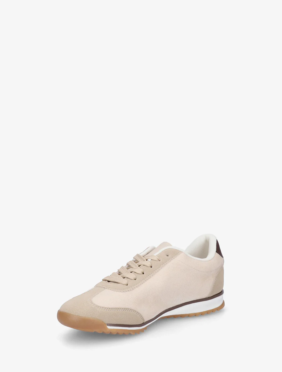 Sneakers met strass in suèdine - Beige - Image 3