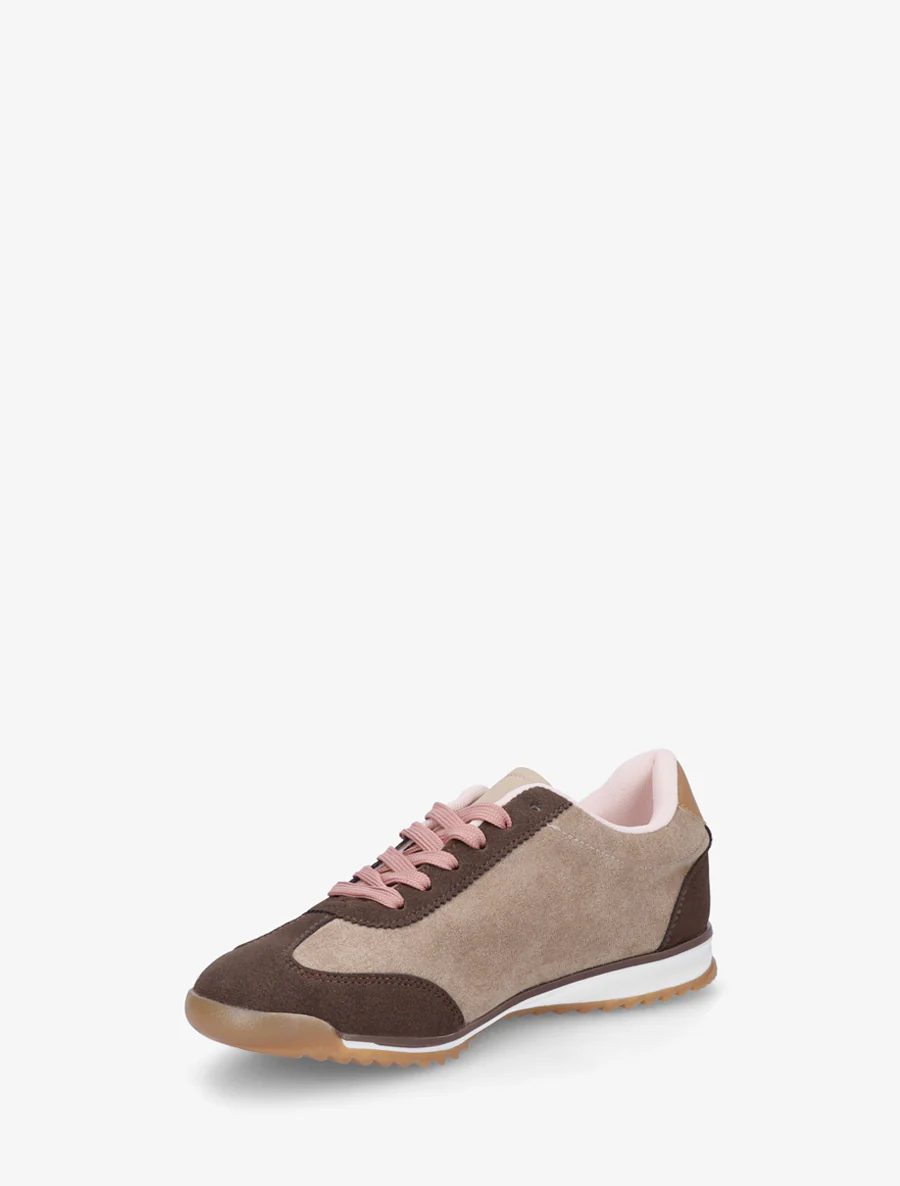 Sneakers met strass in suèdine - Bruin - Image 3