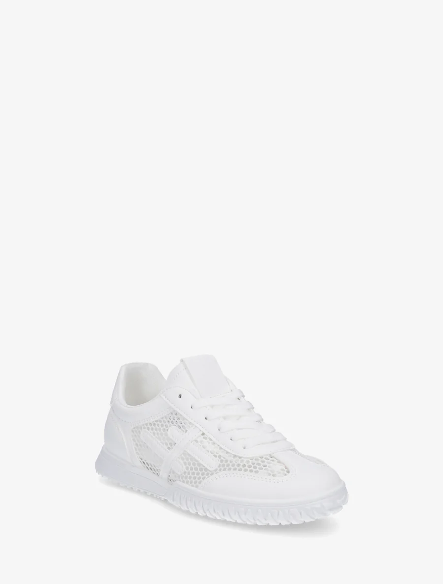 Sneakers met strepen en wafelstof. - Wit - Image 2