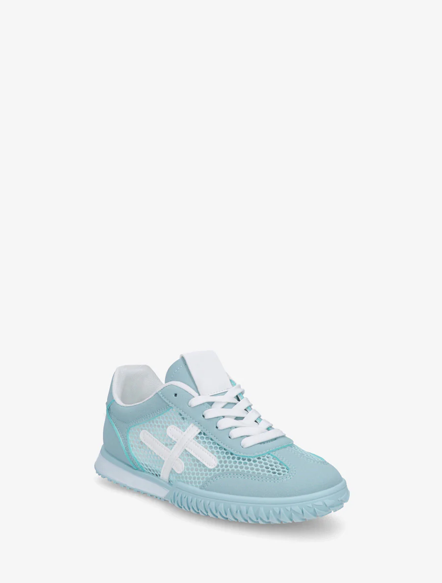 Sneakers met strepen en wafelstof. - Lichtblauw - Image 2