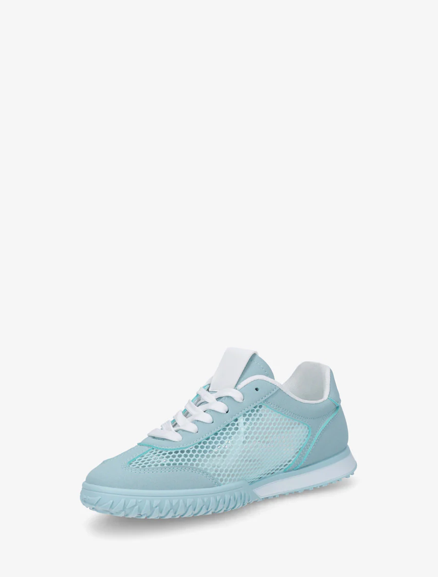 Sneakers met strepen en wafelstof. - Lichtblauw - Image 3