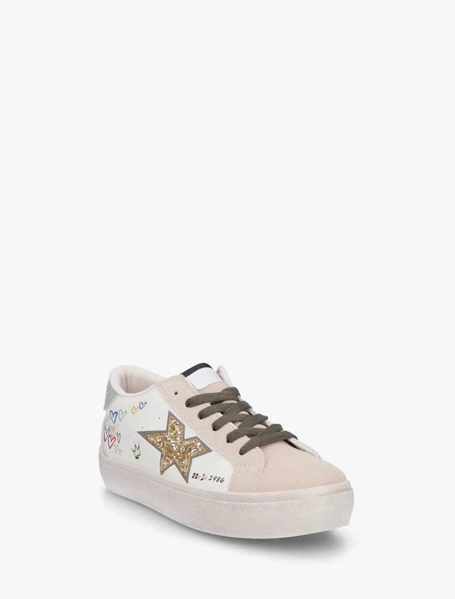 Sneakers met vintage-effect zool bedrukt - Groen - Image 2