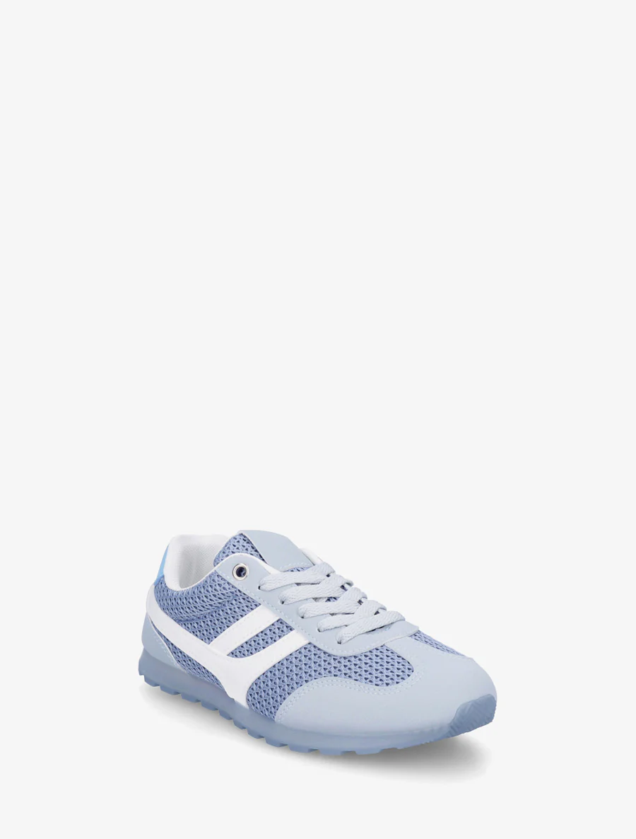 Sneakers van gestructureerde stof en suède. - Blauw - Image 2
