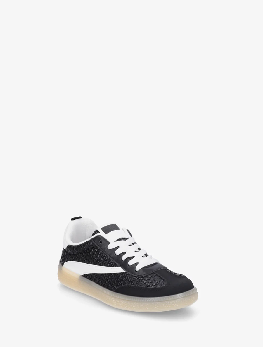 Sneakers van imitatie vlechtwerk - Zwart - Image 2