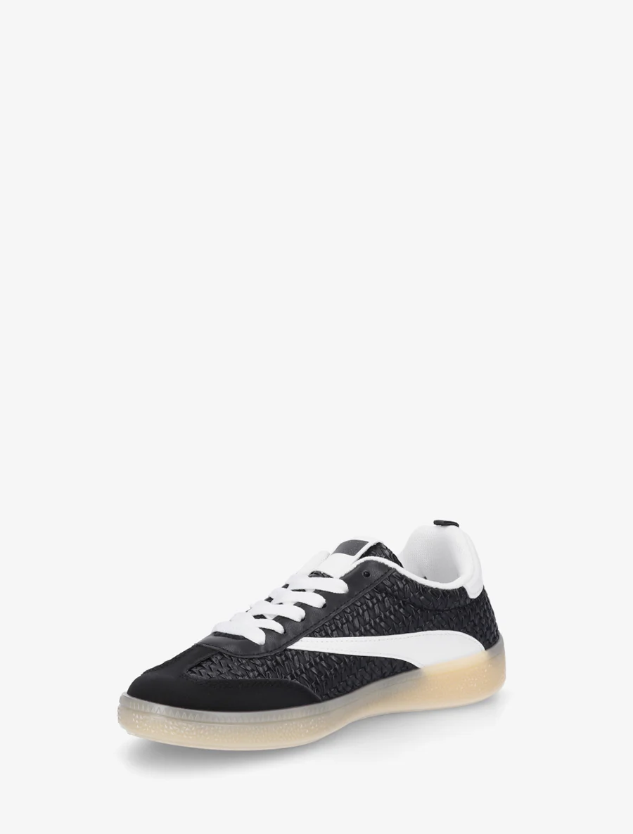 Sneakers van imitatie vlechtwerk - Zwart - Image 3