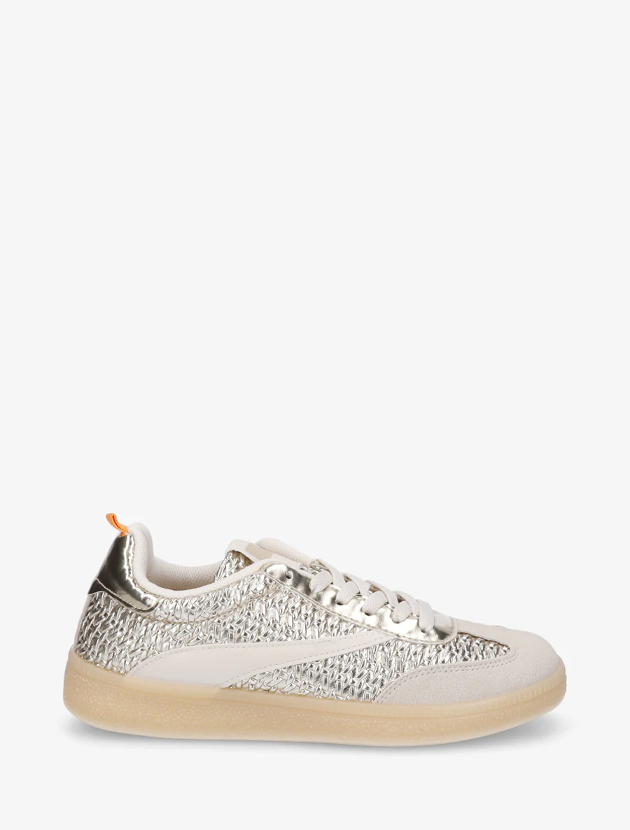 Sneakers van imitatie vlechtwerk - Goud