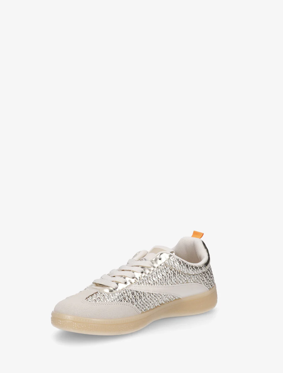 Sneakers van imitatie vlechtwerk - Goud - Image 3