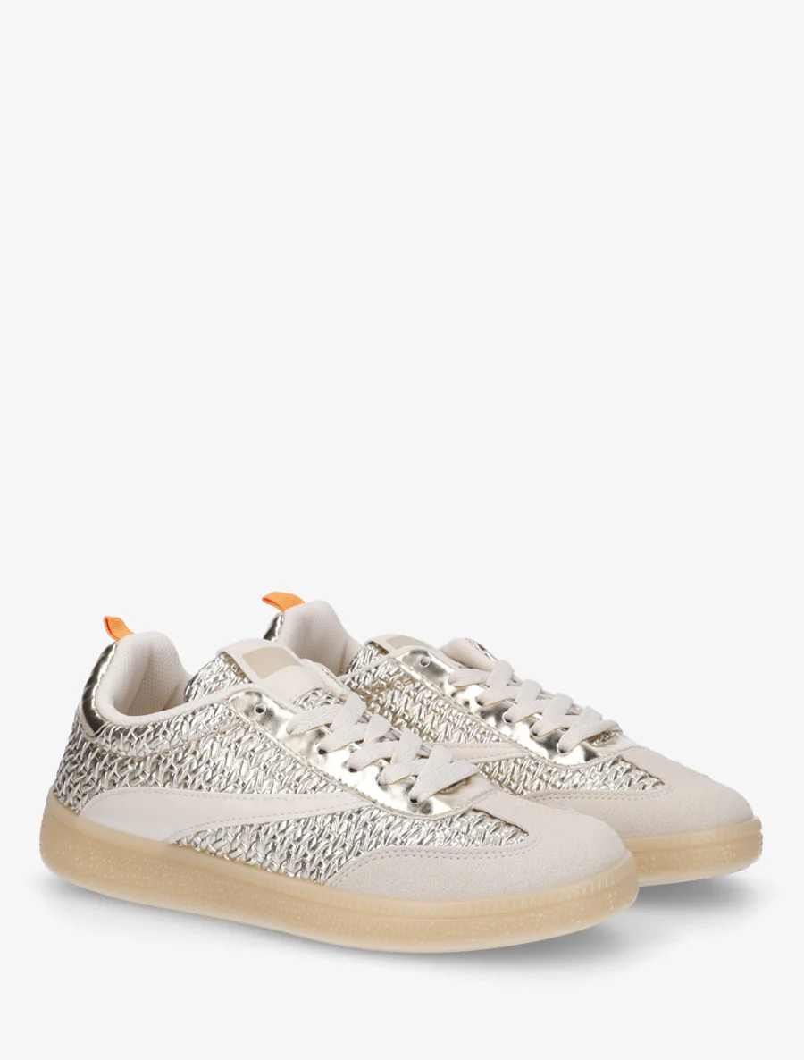 Sneakers van imitatie vlechtwerk - Goud - Image 4