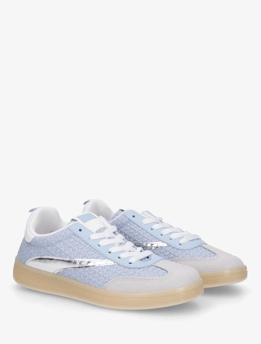 Sneakers van imitatie vlechtwerk - Lichtblauw - Image 4
