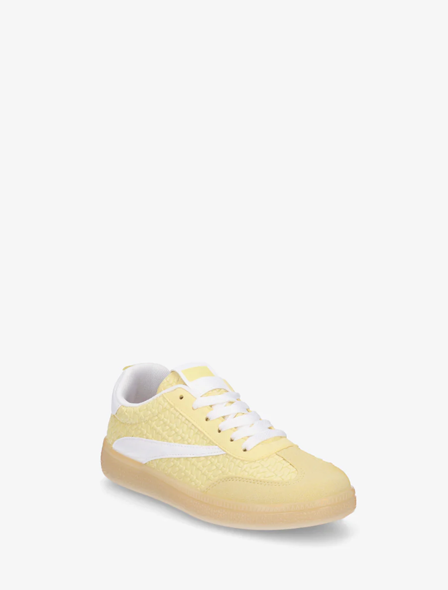 Sneakers van imitatie vlechtwerk - Geel - Image 2