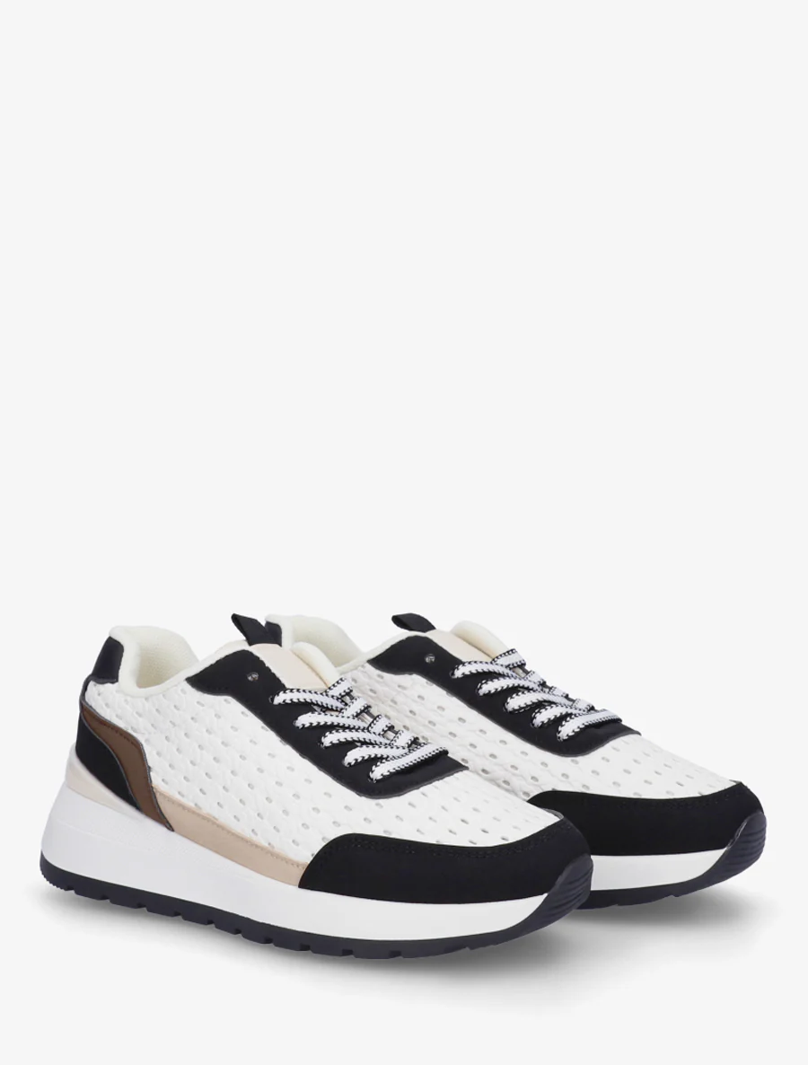 Sneakers van imitatie vlechtwerk - Zwart - Image 4