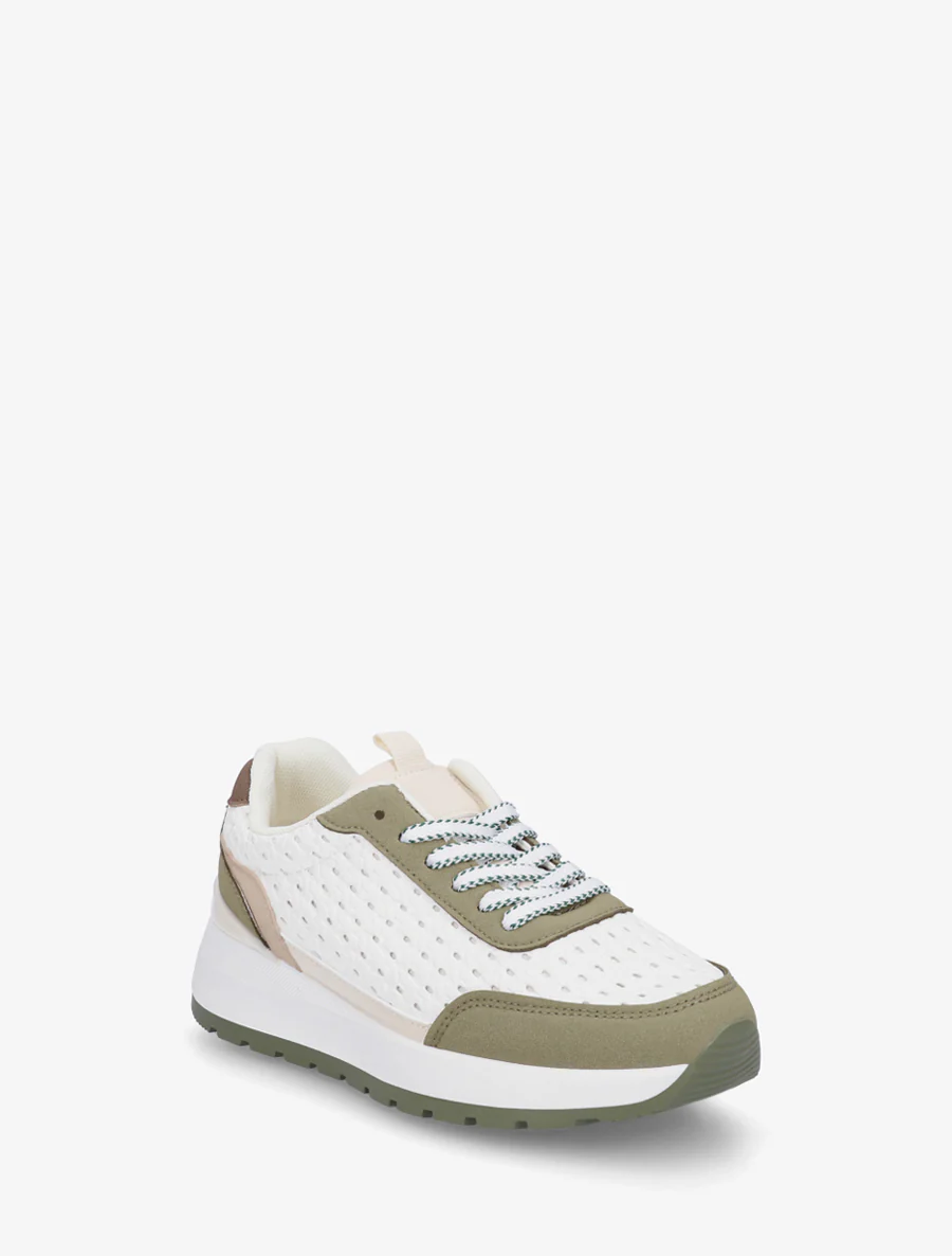 Sneakers van imitatie vlechtwerk - Kaki - Image 2
