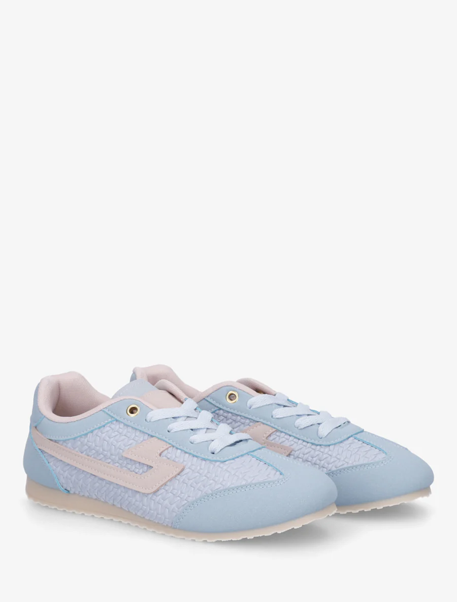 Sneakers van imitatie vlechtwerk - Lichtblauw - Image 4