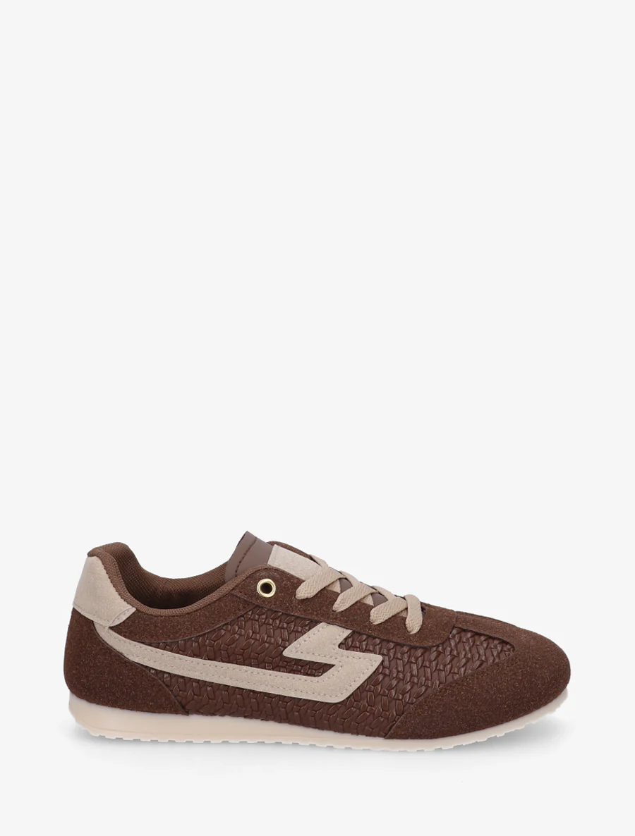 Sneakers van imitatie vlechtwerk - Bruin