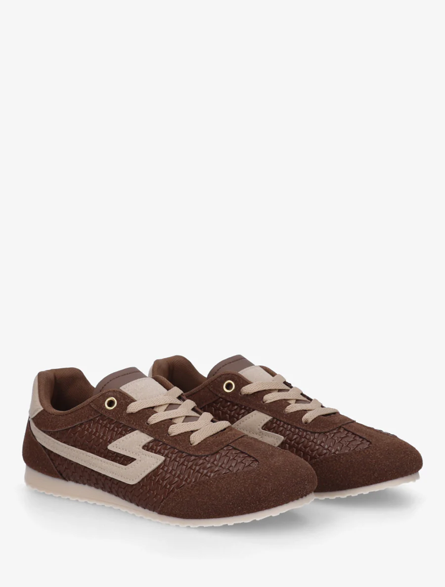 Sneakers van imitatie vlechtwerk - Bruin - Image 4