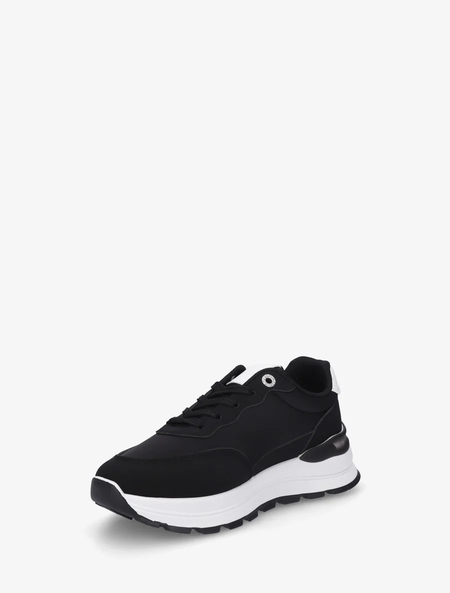 Sneakers van imitatieleer met contrasterende strepen - Zwart - Image 3