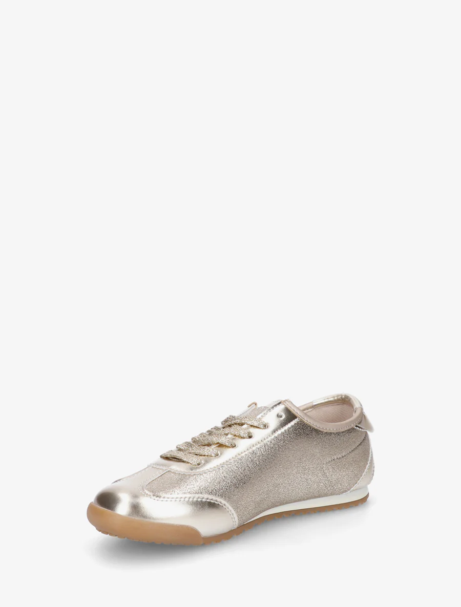 Sneakers van imitatieleer met grafisch inzetstuk - Goud - Image 3