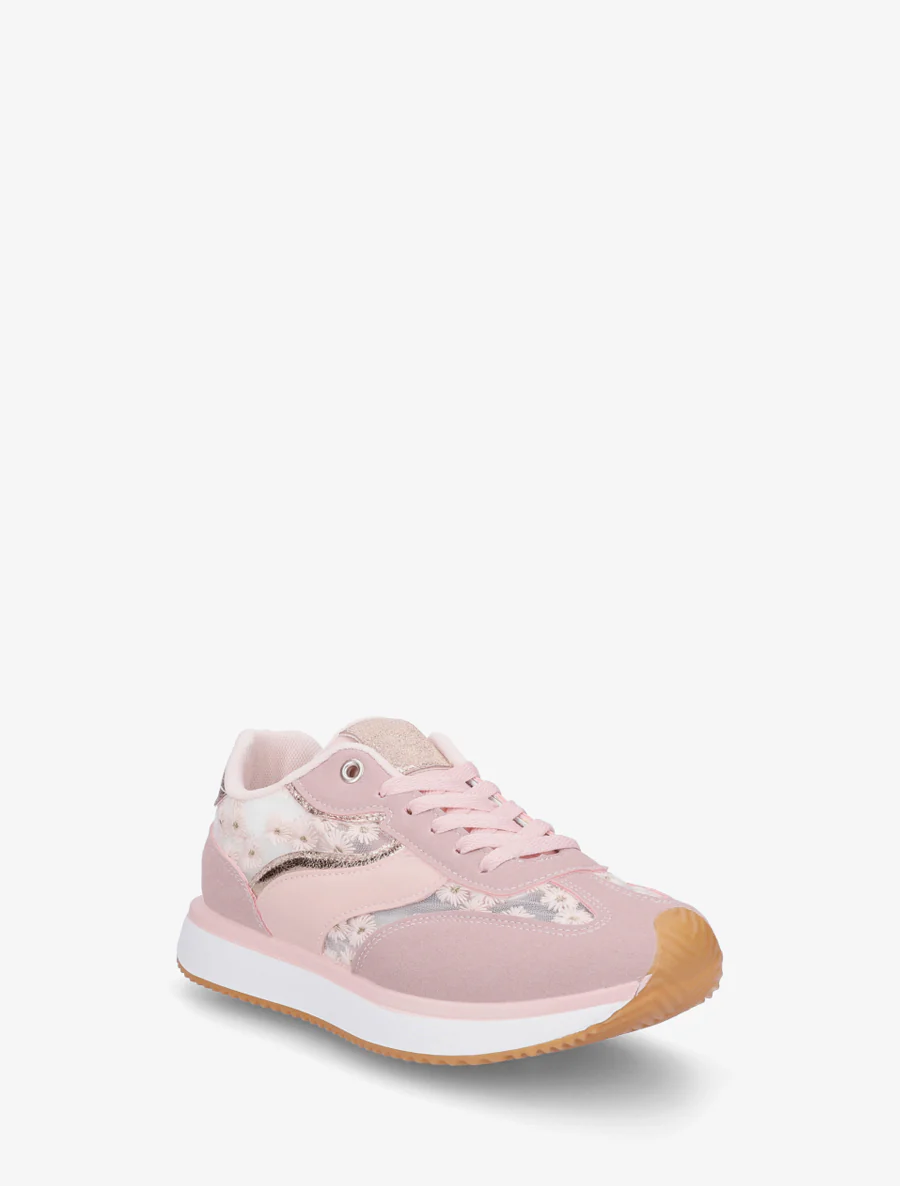 Sneakers van imitatieleer met margrietmotief - Roos - Image 2