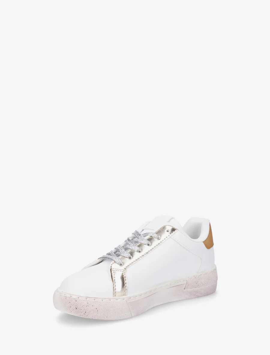 Sneakers van imitatieleer met sterpatroon - Wit - Image 3