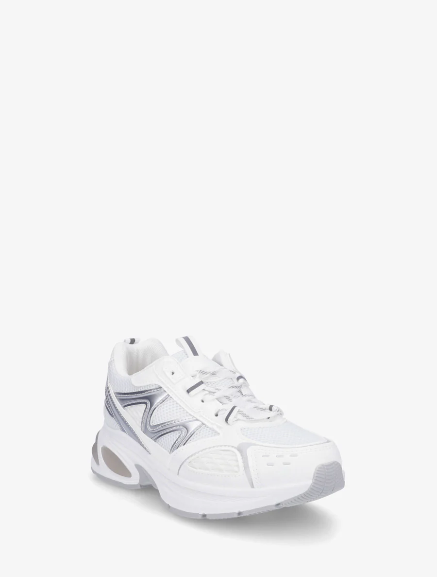 Sneakers van stof en imitatieleer - Wit - Image 2