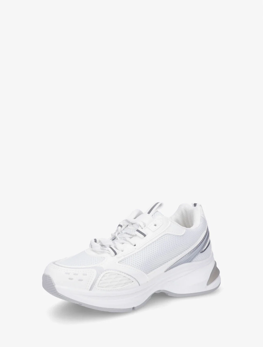 Sneakers van stof en imitatieleer - Wit - Image 3