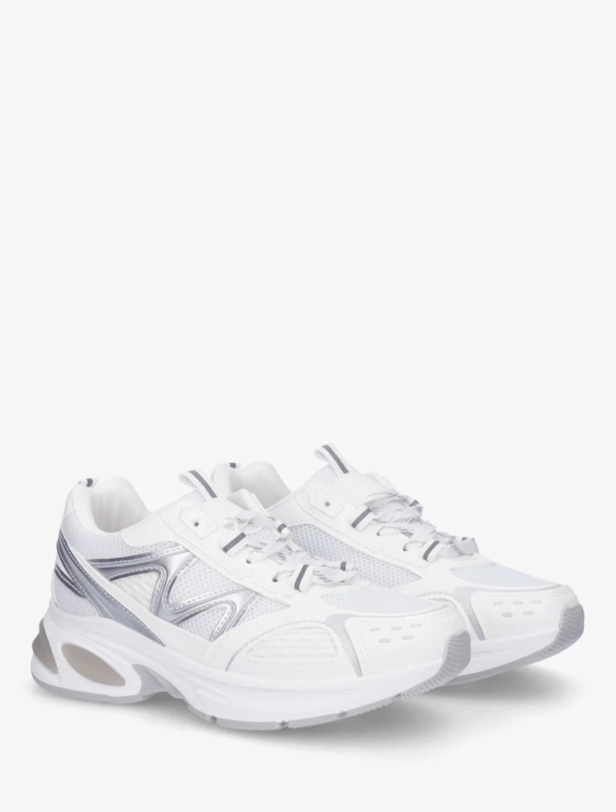 Sneakers van stof en imitatieleer - Wit - Image 4