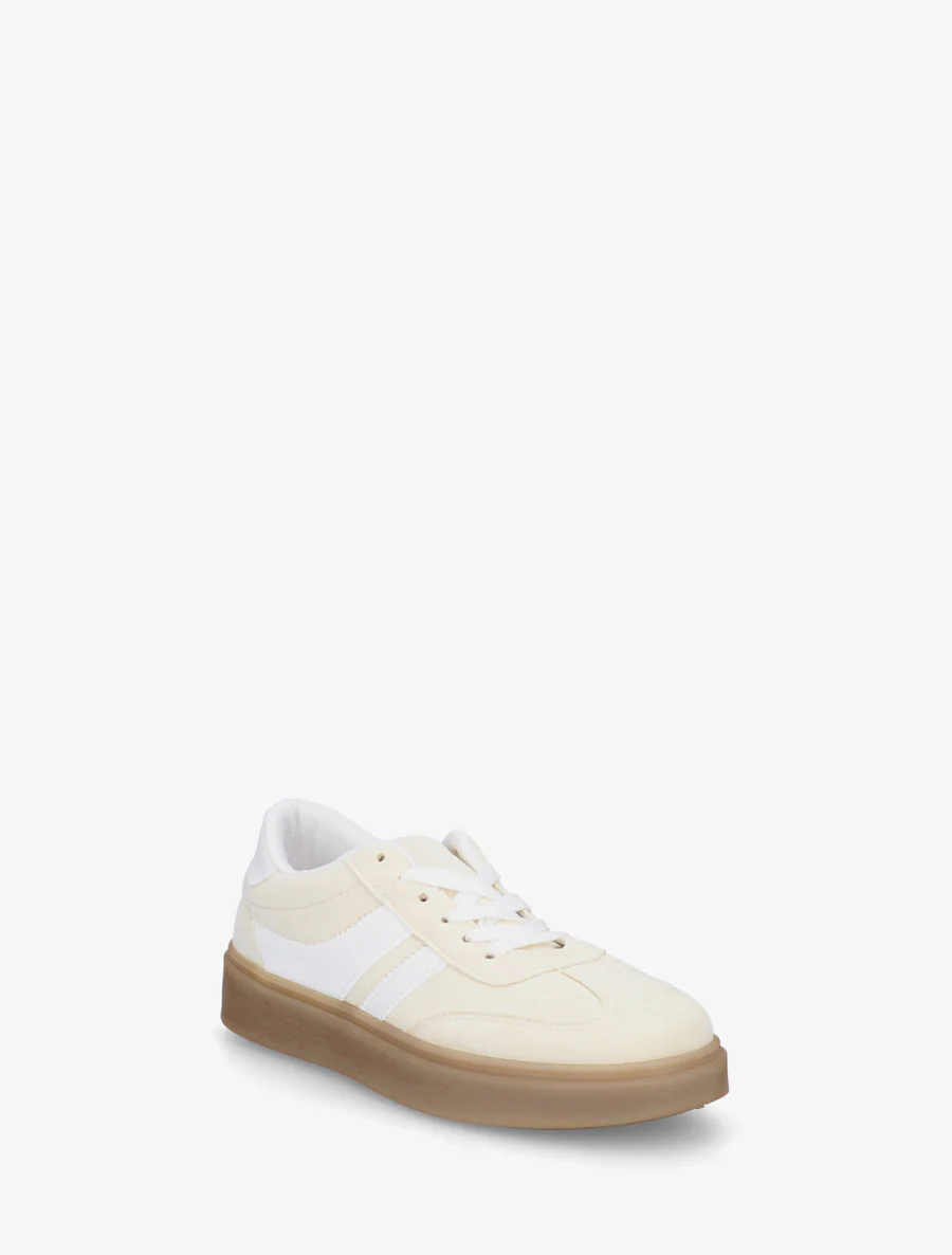 Sneakers van suèdine met contrasterende banden - Lichtgeel - Image 2