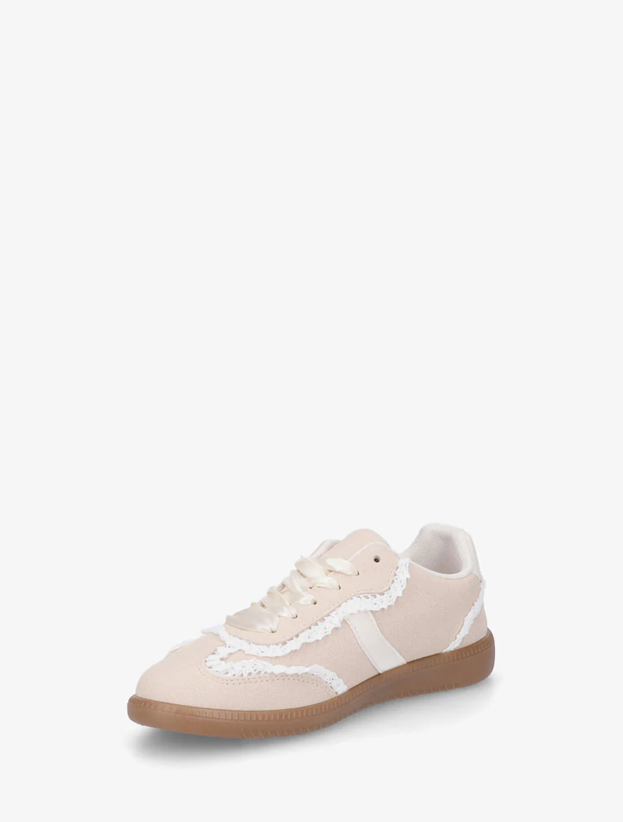 Sneakers van suèdine met haakdetail - Beige - Image 3