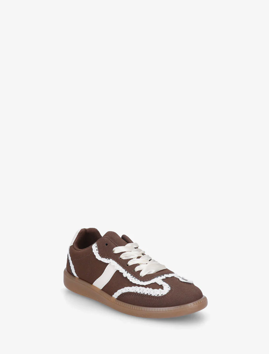 Sneakers van suèdine met haakdetail - Bruin - Image 2