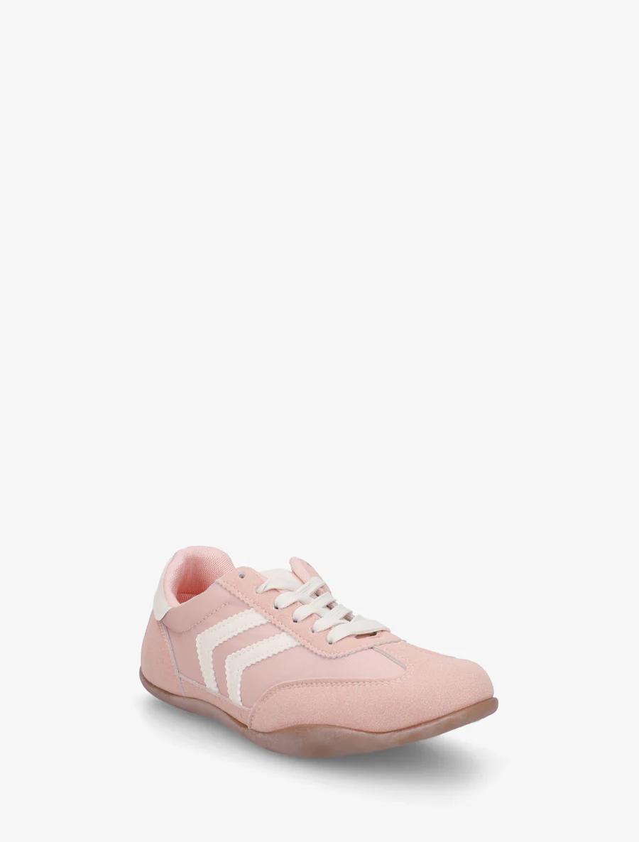 Sneakers van twee materialen met contrasterende hielversteviging - Roos - Image 2