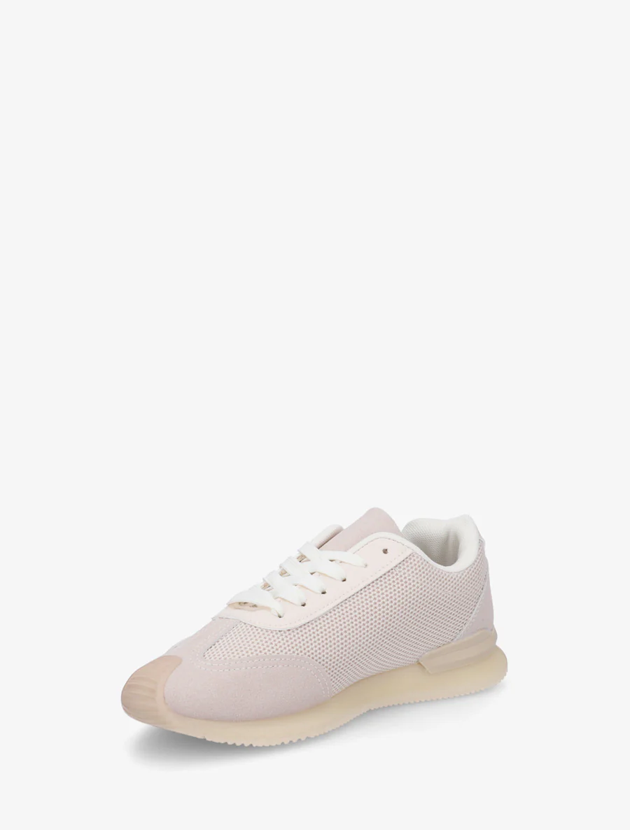 Sneakers van twee materialen met fantasieborduurwerk - Beige - Image 3