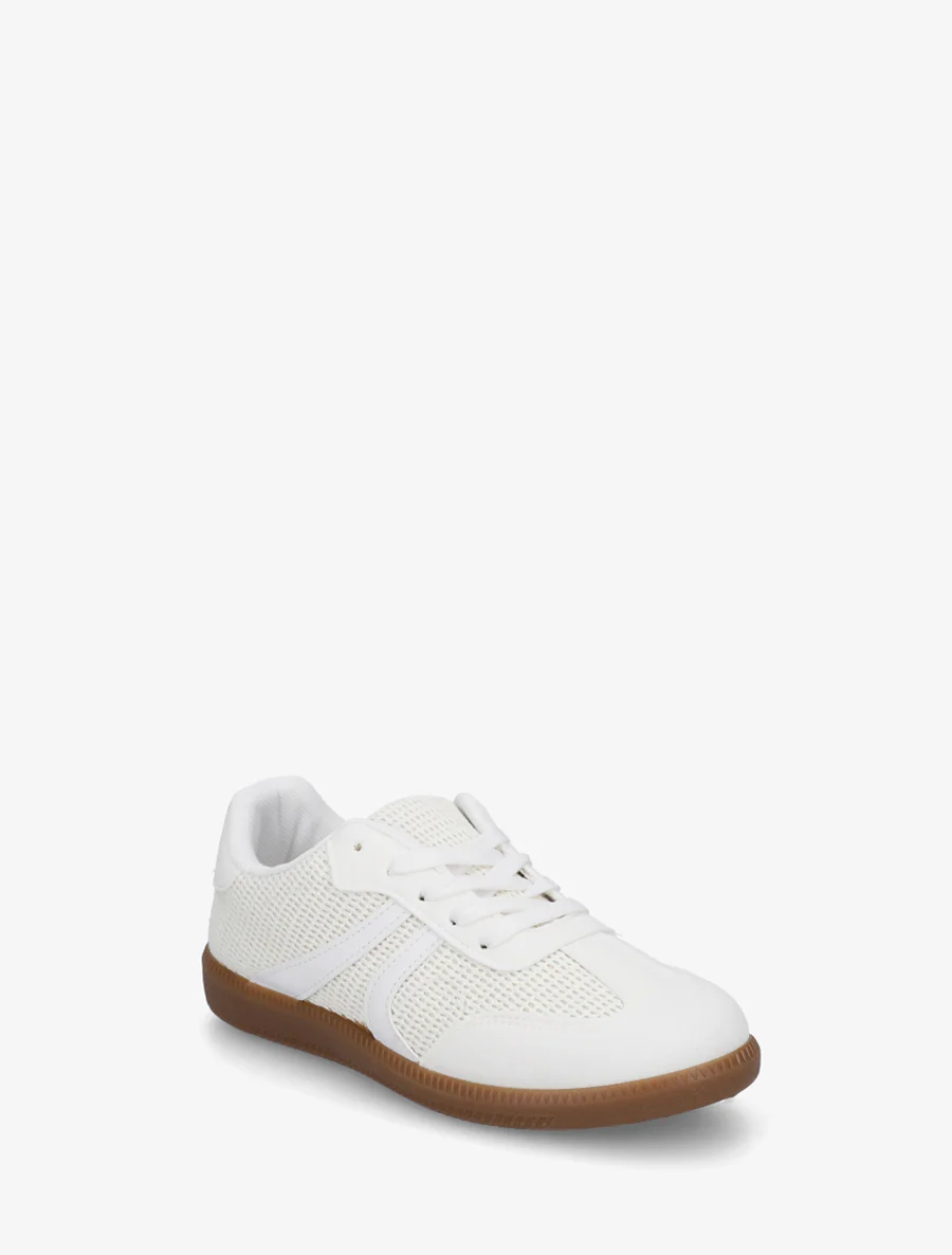 Sneakers van twee materialen met rubberen zool - Wit - Image 2