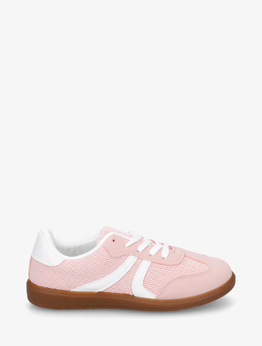 Sneakers van twee materialen met rubberen zool - Roos