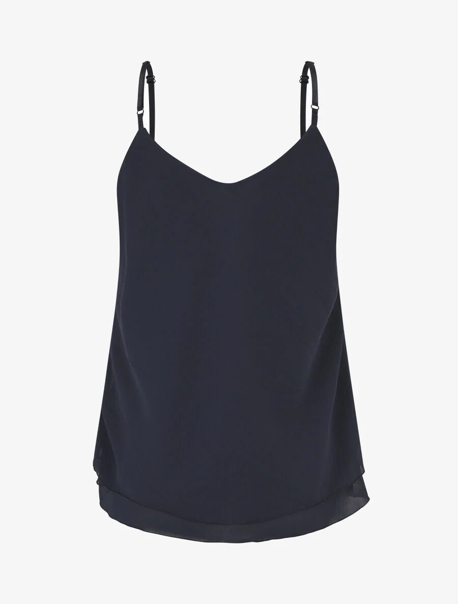 Soepel hemdje met V-hals - Marineblauw - Image 2