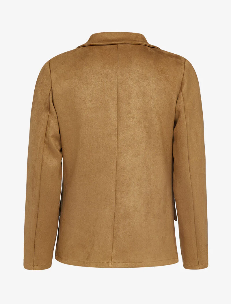 Soepel suède-effect blazer - kameel - Image 2