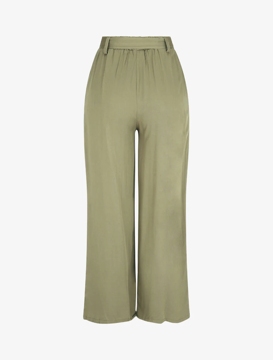 Soepele elastische broek - Kakigroen - Image 2