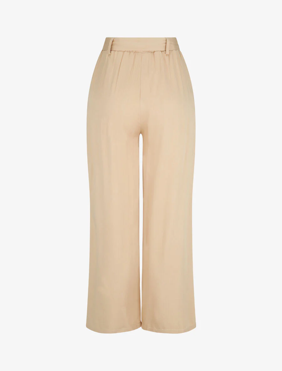 Soepele elastische broek - Beige - Image 2