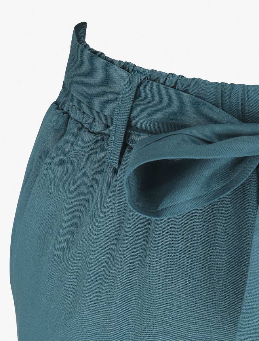 Soepele elastische broek - Blauwgroen - Image 3