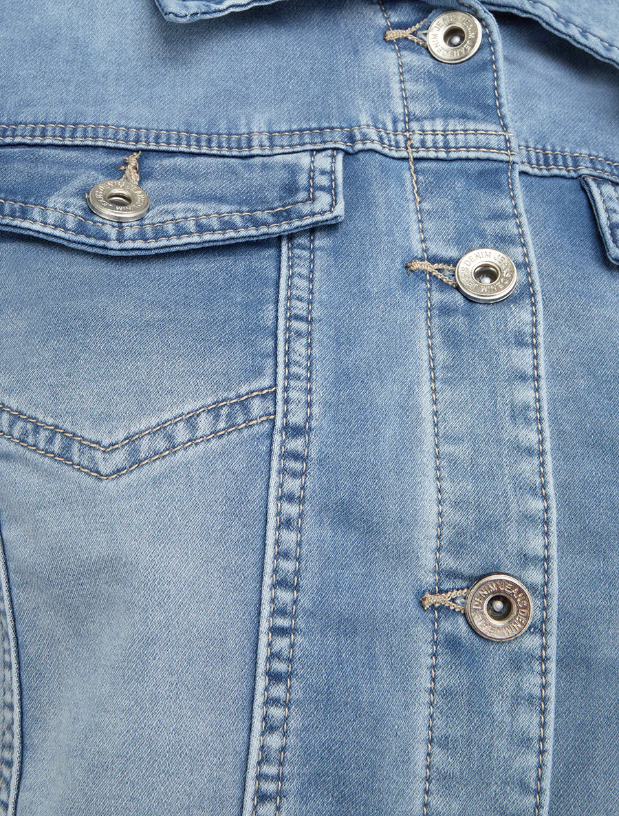 Spijkerjack met elastische boorden - Blauw - Image 3