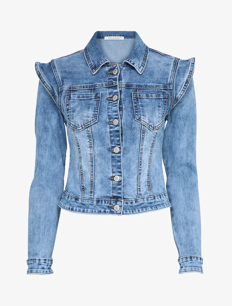 Spijkerjas met schouderstukken - Lichtblauw denim