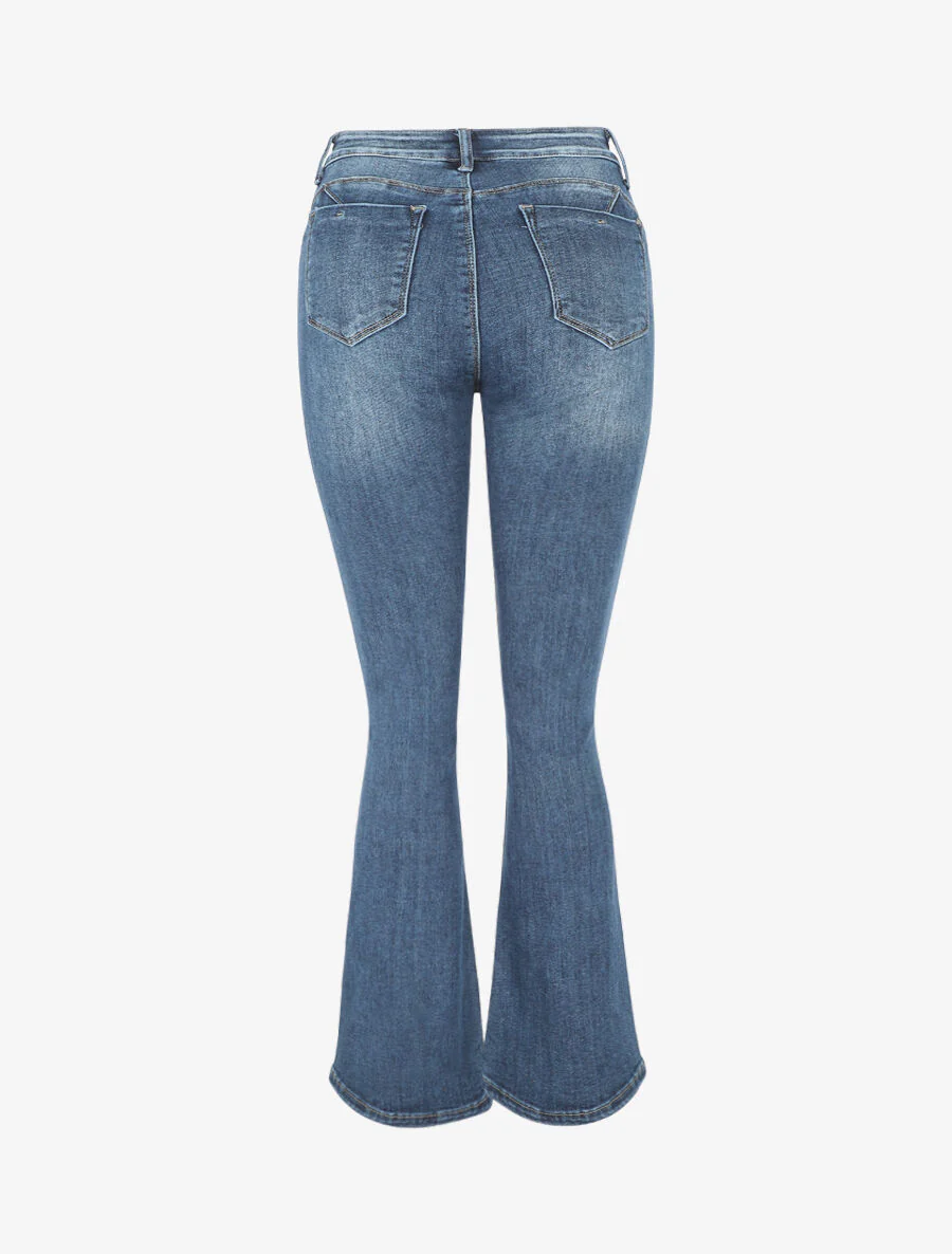 Standaard bootcut jeans met push-up effect - blauw - Image 2