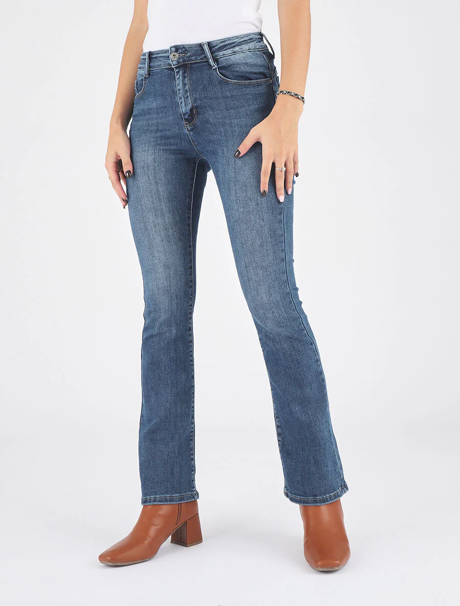 Standaard bootcut jeans met push-up effect - blauw - Image 4