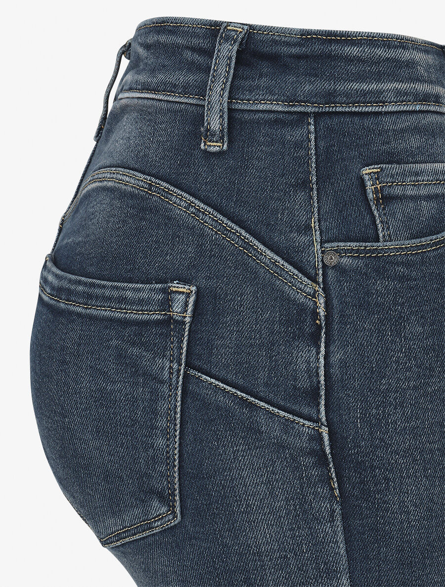 Standaard push-up washed flare jeans - blauw - Image 3