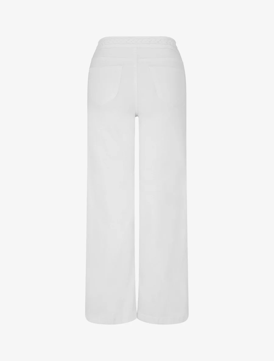 Standaard taille rechte jeans met vlecht - Wit - Image 2