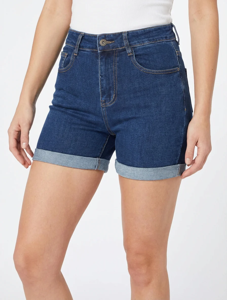 Standaard taille spijkershort - Blauw - Image 4
