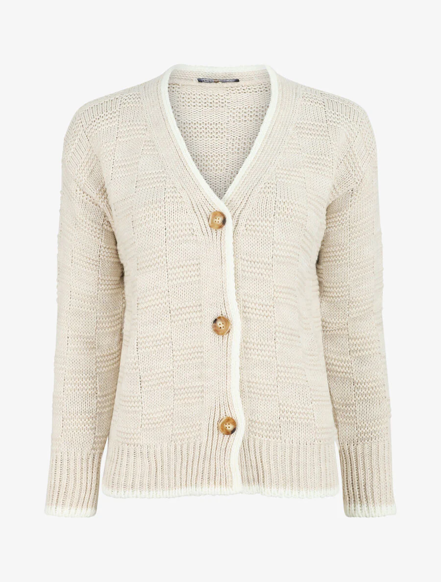 Stijlvolle gebreide V-halsvest - Beige